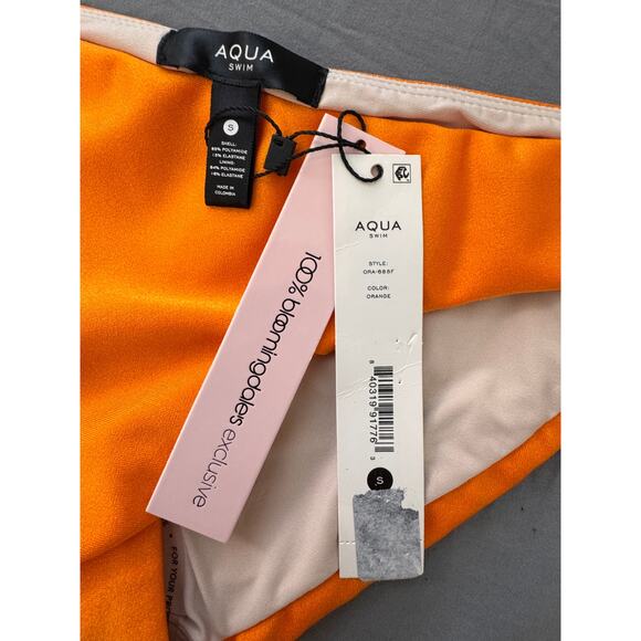 New Aqua Swim Women's Orange Shell Bikini Bottoms Size S - Picture 5 of 6